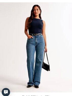 Abercrombie & Fitch Curve Love Ultra High Rise 90’s Straight Jean